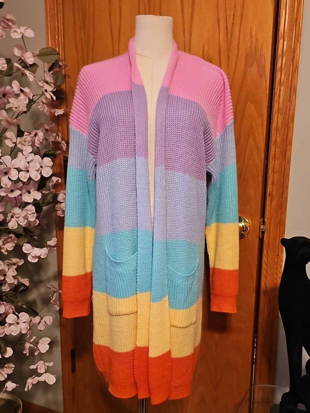 Anthropologie X Zesica Color Block Rainbow Cardigan